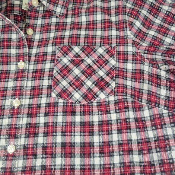 G.H. Bass & Co. Women Red Cotton Plaid Heritage Button Up Shirt Size M - Picture 4 of 10